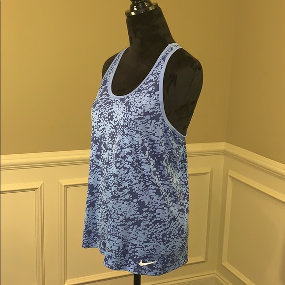 Nike Dry-Fit Athletic Cut Navy & Blue Tank Top. - Picture 3 of 8